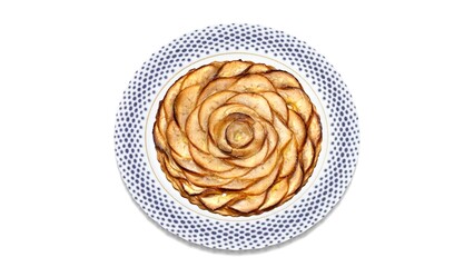 french apple tart in plate