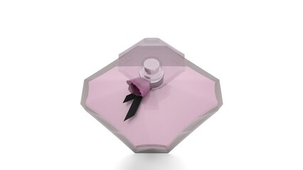 glass perfume bottle on white background