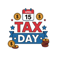 Happy national tax day logo icon  design illustration