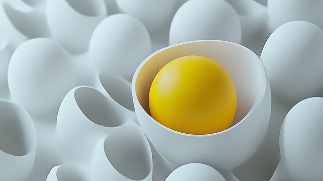 A yellow object put in white object group.