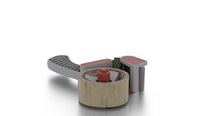 heavy duty tape gun on white background