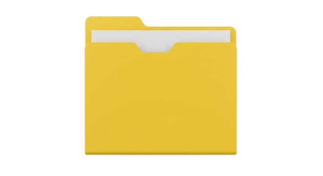 Isolated Yellow Folder with Paper