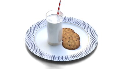 milk and cookies in plate