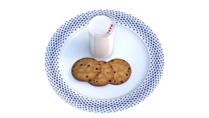 milk and cookies in plate