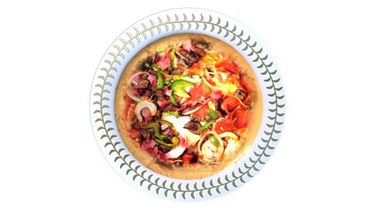 onion pizza in plate
