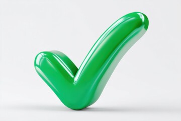 Green check mark symbol representing approval on white background