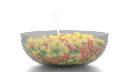 potato salad on white background