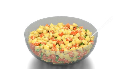 potato salad on white background