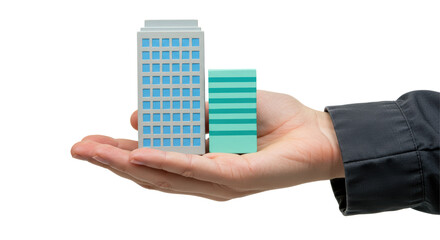 Isolated Hand Holding Buildings