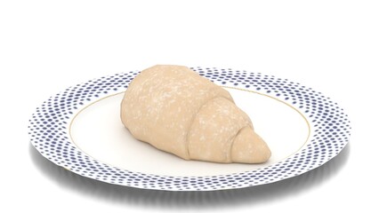 raw croissant in plate