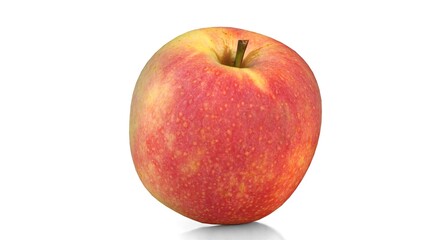 red fresh apple on white background