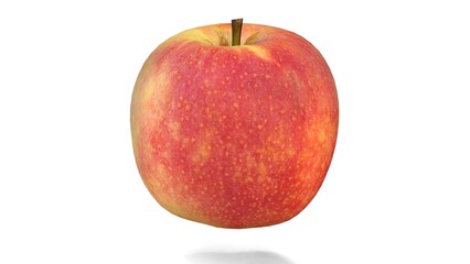 red fresh apple on white background