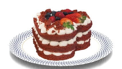 red velvet cake in plate