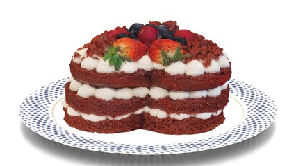 red velvet cake in plate