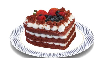 red velvet cake in plate