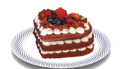 red velvet cake in plate