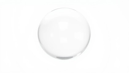 Clear Glass Sphere A Perfect Circle of Transparency, Studio Shot on White Background