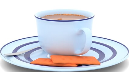 tea with biscuits in plate