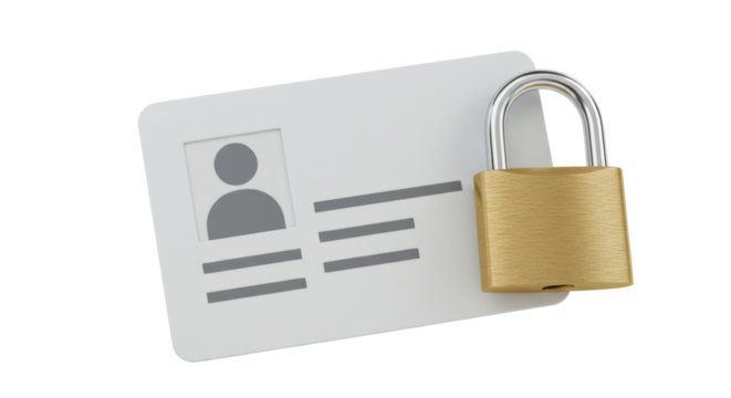 Isolated Id Card with Padlock