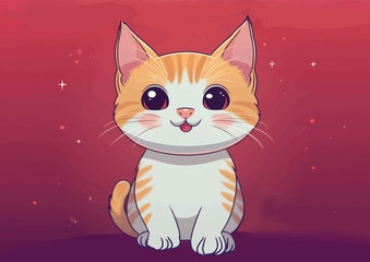  cartoon cute character funny illustration anime cat