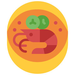 tom yum goong flat icon