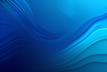 Obraz premium Stylized abstract art with flowing blue wave patterns on a soft blue background, modern flat design 