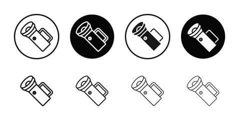 Flashlight icon Vector flat thin line illustration