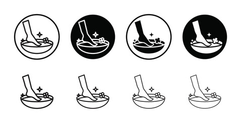 Foot Soak icon Vector flat thin line illustration
