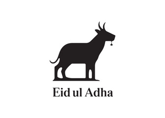 Simple black silhouette of a goat for Eid ul Adha