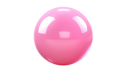 Pink Bubble Gum Ball Icon Isolated on Transparent Background