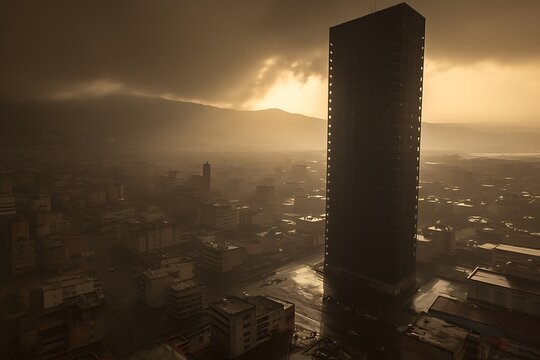 City Tower Sunrise Misty