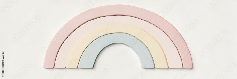 Poster pastel rainbow with neutral arcs and felt texture showcases clean minimal design for a serene decor 
