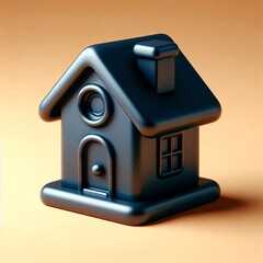 Cartoon house 3d render illustration