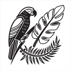 Fototapeta premium Black and white bird art