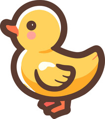 A cheerful, cartoon duckling illustration.