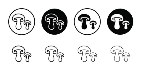 Mushroom icon (2) Vector flat thin line illustration