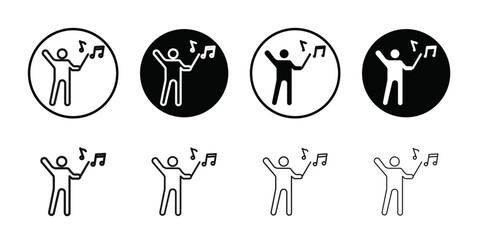 Music conductor icon Vector flat thin line illustration © Petsscouts
