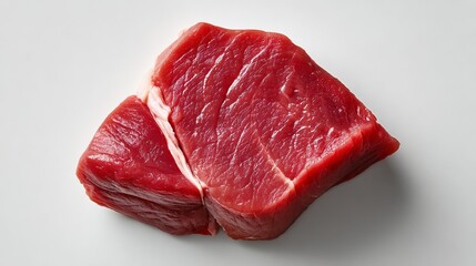Fototapeta premium Fresh Raw Steak Piece on Neutral Background for Culinary Use