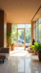 Generative AI Captivating Lobby Interior with Modern Design and Natural Light