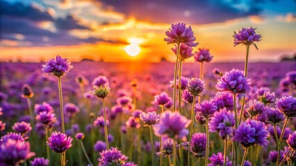 lavender field in the morning