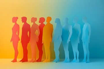 Diverse Team Collaboration Success Rainbow Gradient