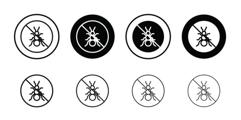 Pest control icon Vector flat thin line illustration