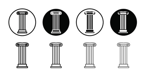 Pillar column icon Vector flat thin line illustration