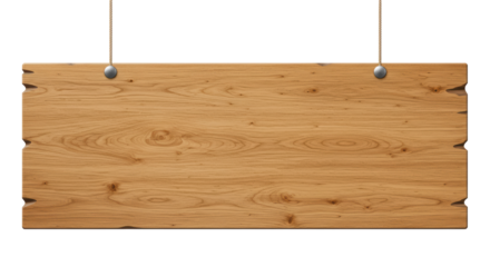 Isolated Wooden Hanging Sign
