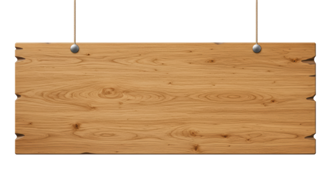 Isolated Wooden Hanging Sign