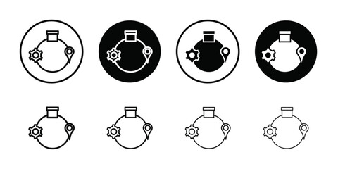 Supply chain process icon Vector flat thin line illustration