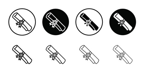 University, college degree icon Vector flat thin line illustration