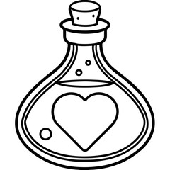 Stylish Love Elixir Bottle Outline