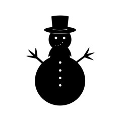 Snowman Silhouette vector illustration