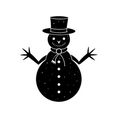 Snowman Silhouette vector illustration